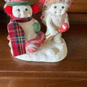 Dreamsicles Cherub Angel Baby & Snowman Christmas Figurine Vintage